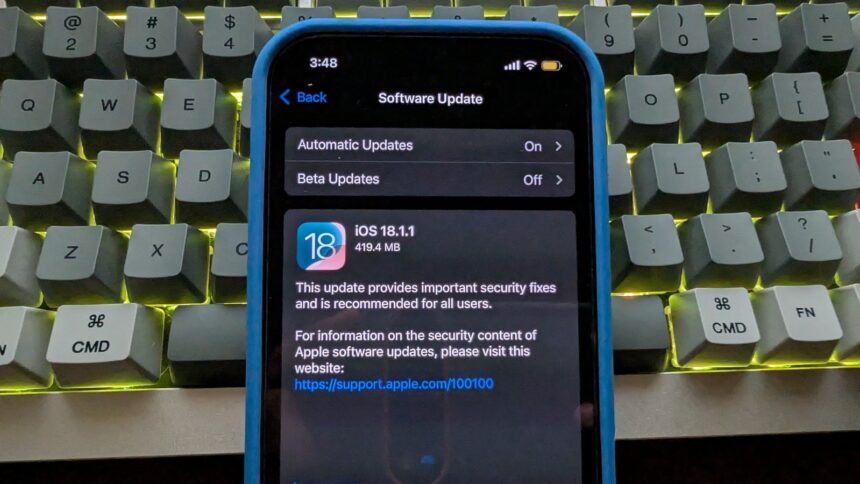 Apple lanza iOS 18.1.1 con correcciones de seguridad críticas: ¡todos los usuarios de iPhone deberían instalarlo ahora!