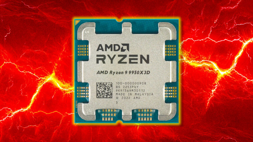 Según se informa, la velocidad de reloj del AMD Ryzen 9 9950X3D supera al 9800X3D, pero con un gran problema